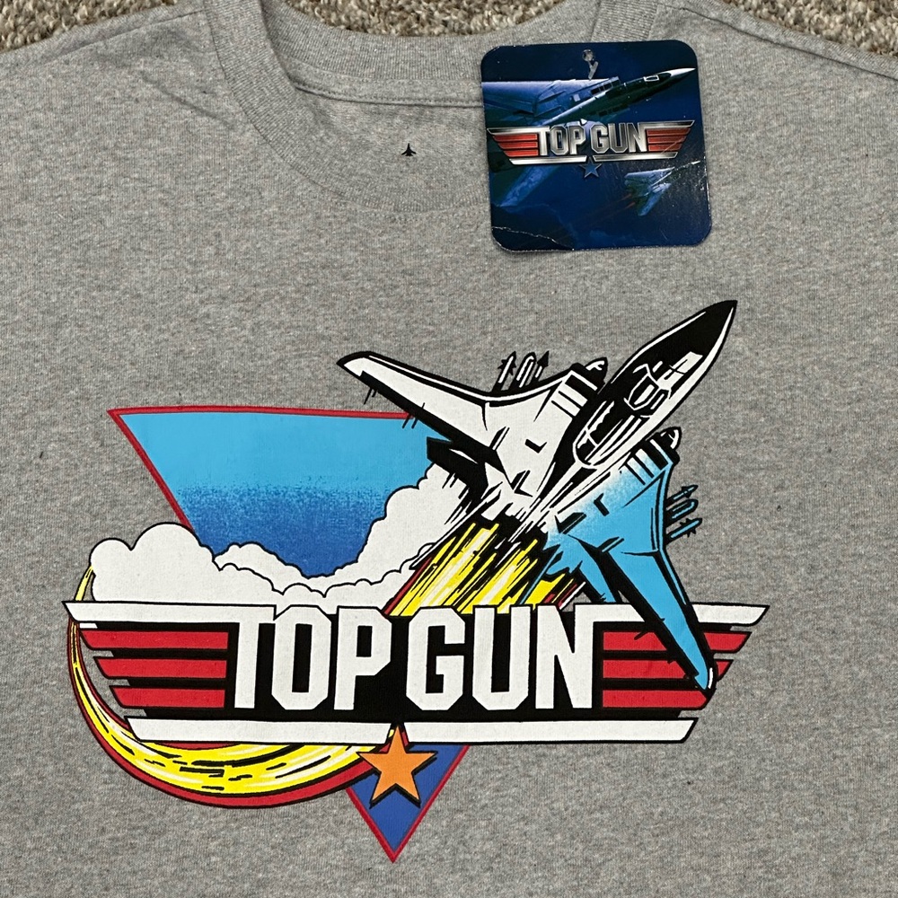 Adult Top Gun Movie Paramount Large Gray T-Shirt Tee Top Crew Short Sleeve NWT - Picture 6 of 8